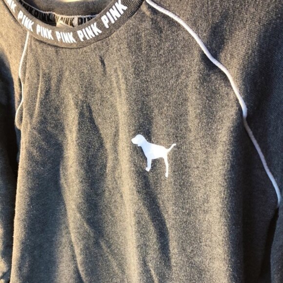 M Pink Victoria Secret grey pullover sweater - Picture 5 of 10